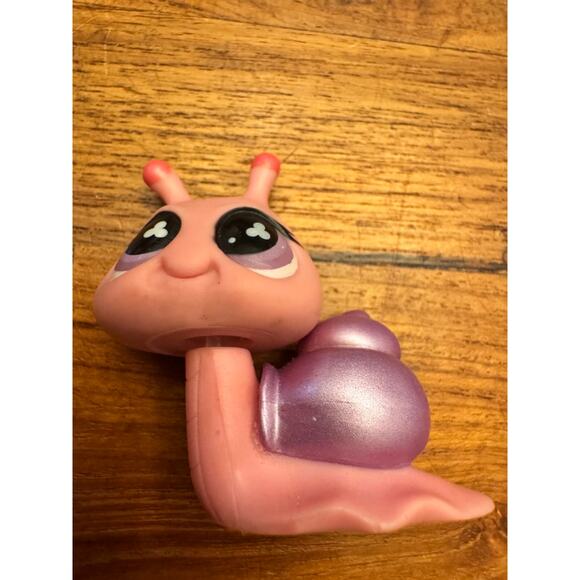 Littlest Pet Shop # 728 Pink Snail Purple Shell Clover Eyes HTF Bonus Pet - Picture 1 of 5